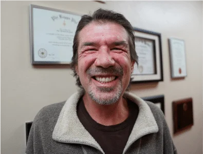 Patient smiling after dental work
